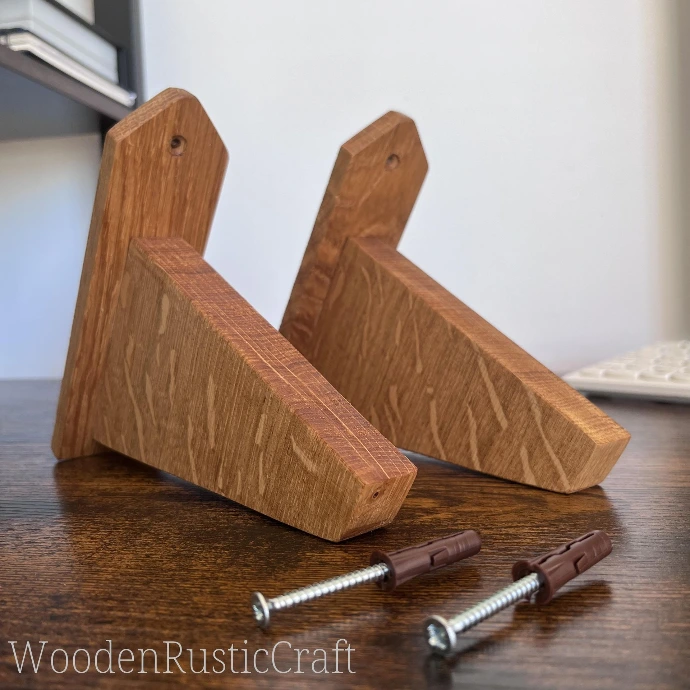 Solid Oak Shelf Brackets Set of 2