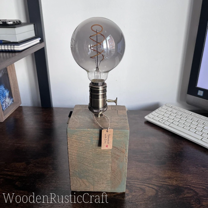 reclaimed oak lamp