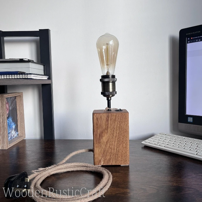 rustic oak lamp