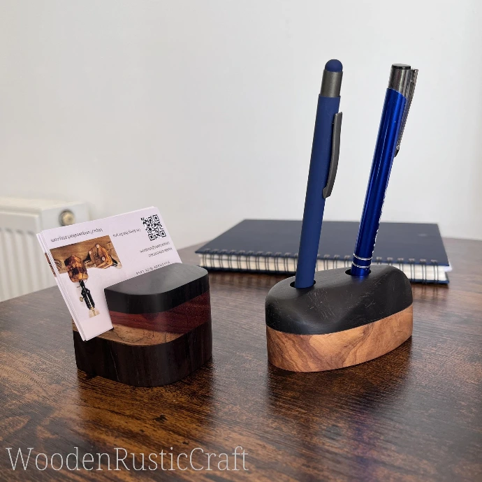 Ebony & Padauk Business Card Holder