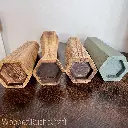 Handmade Geometric Wooden Vases - Set of 4