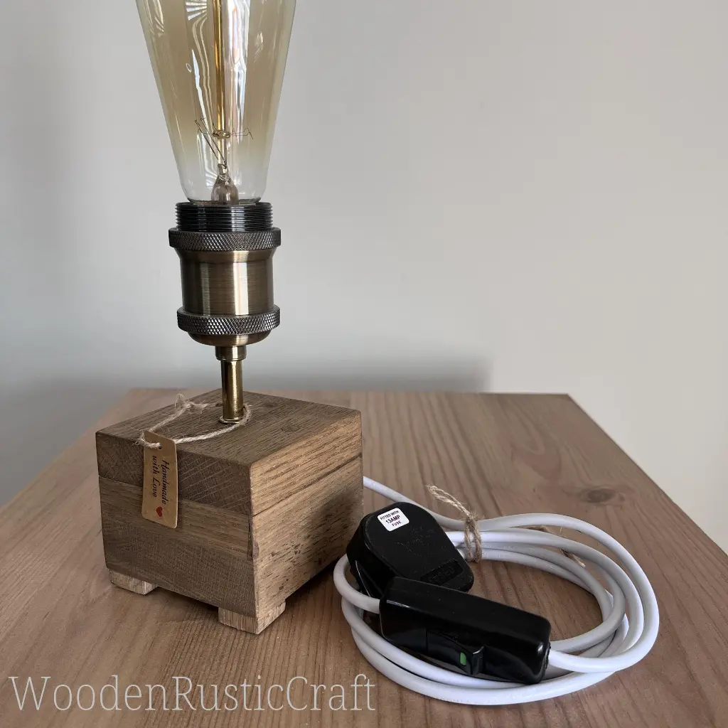 English Oak Table Lamp, Handmade Wooden-16.webp