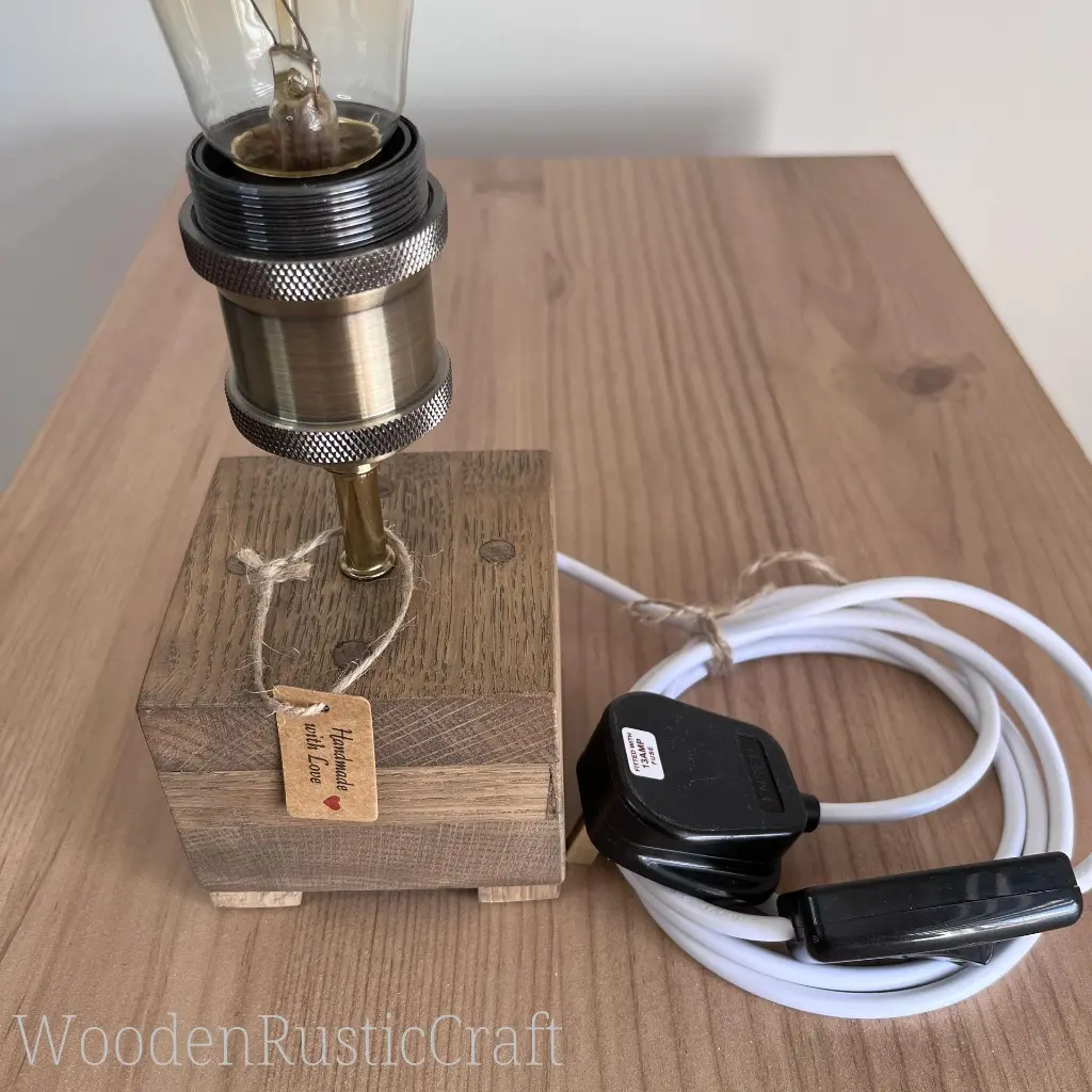 English Oak Table Lamp, Handmade Wooden-18.webp
