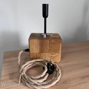 Reclaimed Oak Block Table Lamp | Handmade Geometric Design