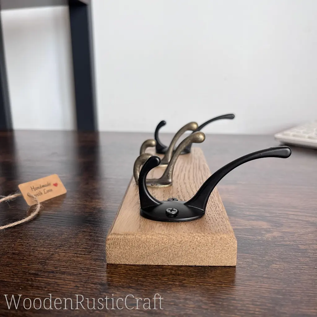 Slim English Oak Wall Key and Coat Hook 15.webp