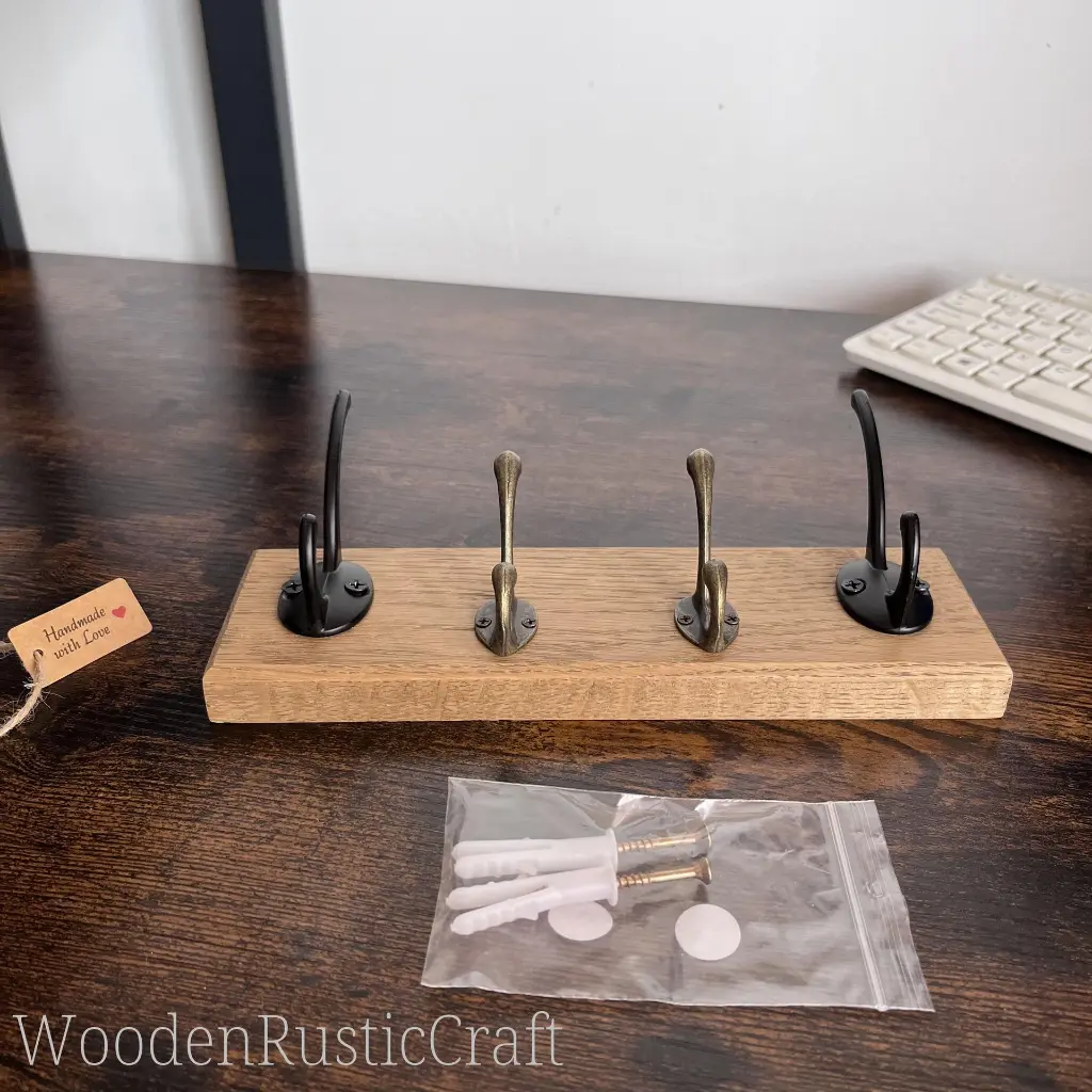 Slim English Oak Wall Key and Coat Hook 16.webp