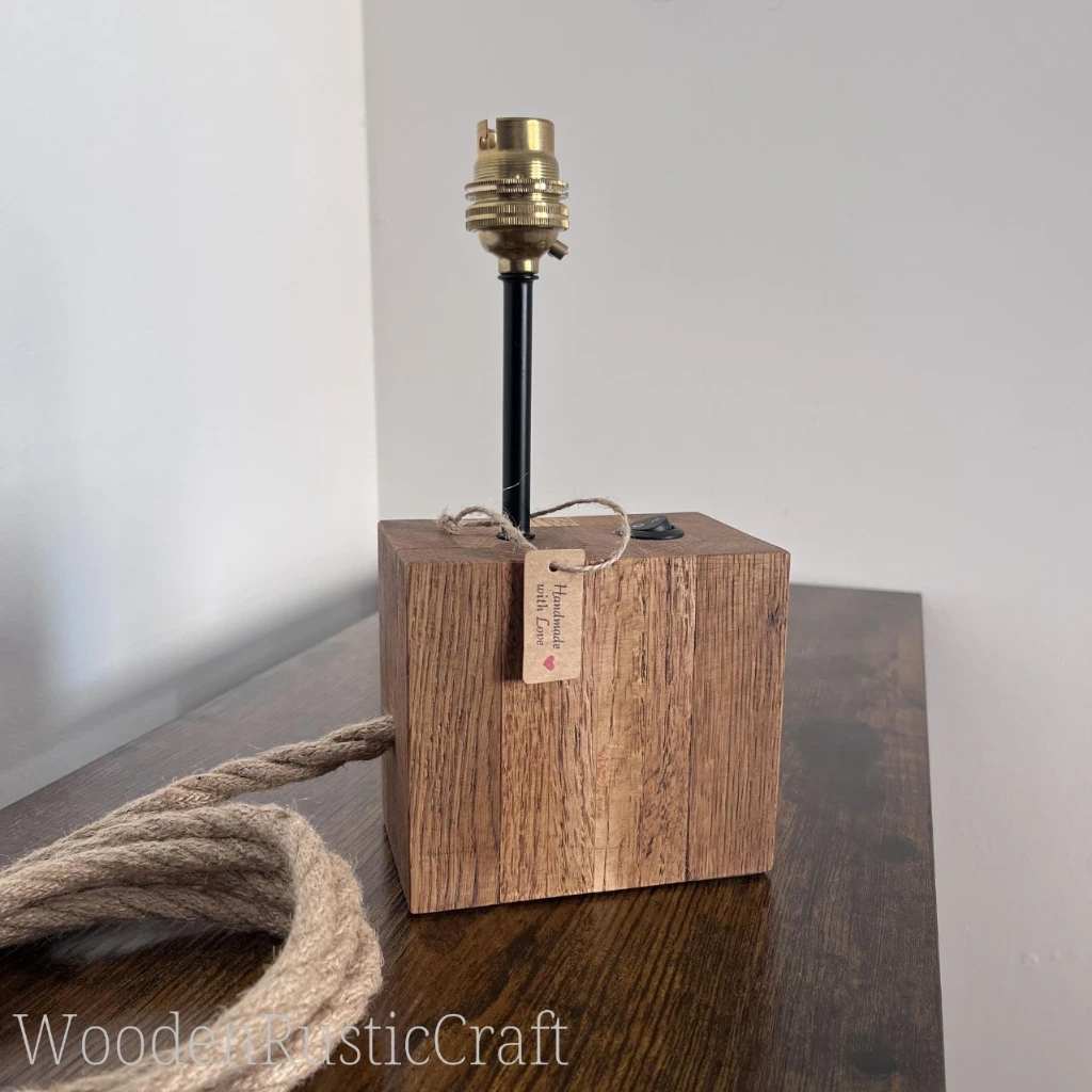 Character-Grain Solid Oak Lamp Base — Hand-Finished