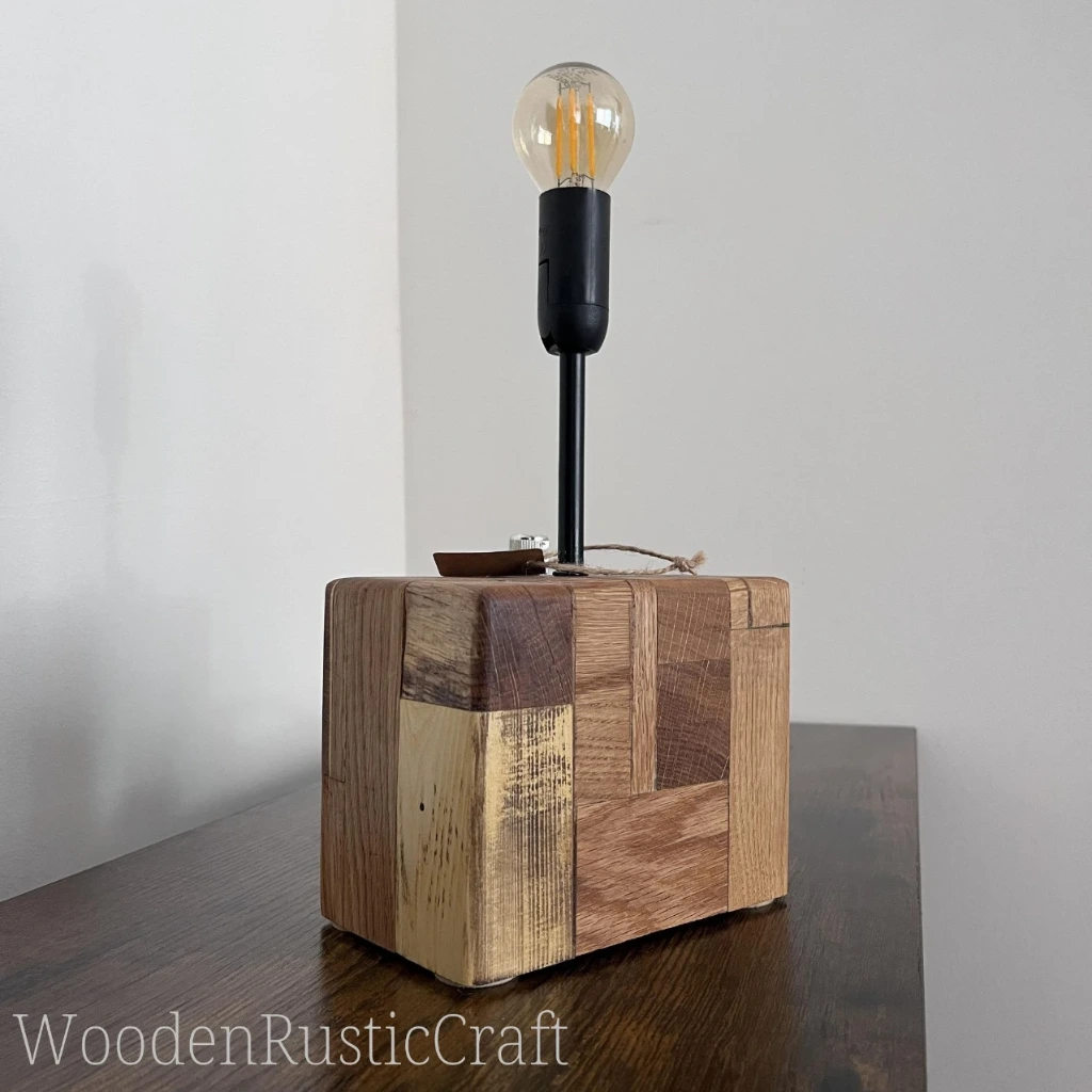 Oak Lamp Base Made from Offcuts