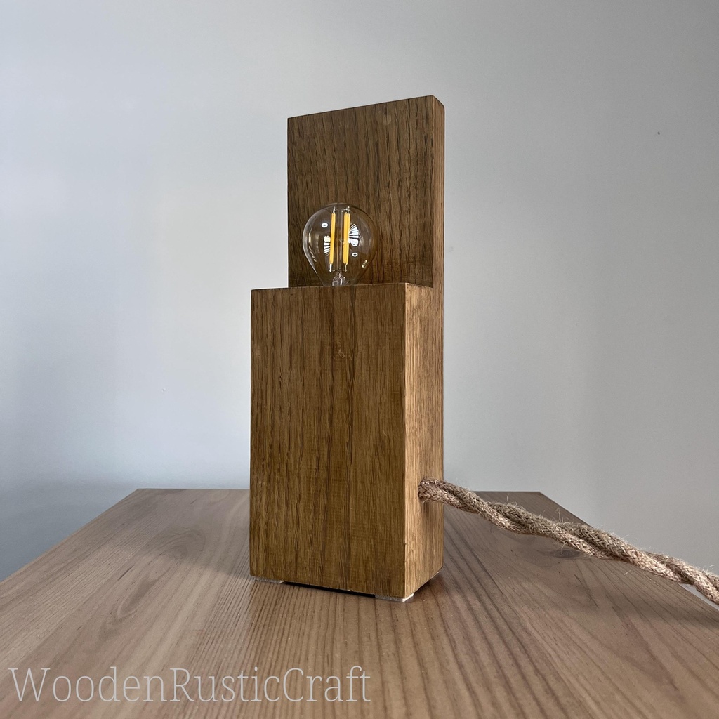 Handmade Rustic Wooden Table Lamp