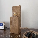 Rustic Oak Farmhouse Lamp with Jute Cord