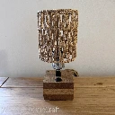 English Oak Table Lamp with Jute Shade