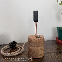 Round Hand-Turned Oak Lamp|Farmhouse Style