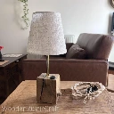 Spalted Turkish Oak Table Lamp with Linen Shade