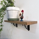 English Oak Shelf with Metal Brackets