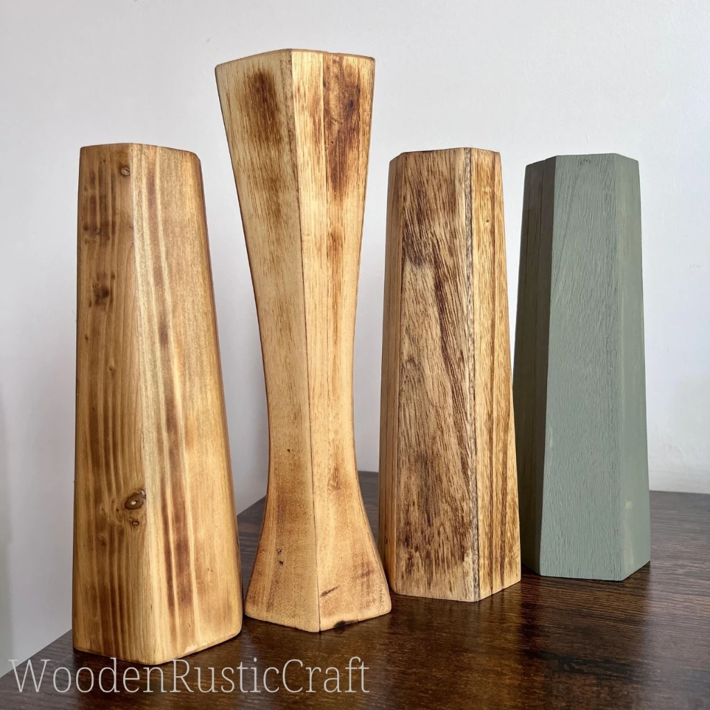 Handmade Geometric Wooden Vases