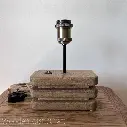 Oak and Maple Table Lamp with Tiered Wooden Base