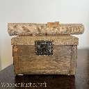 Rustic Red Oak Keepsake Chest with Jute Placemat