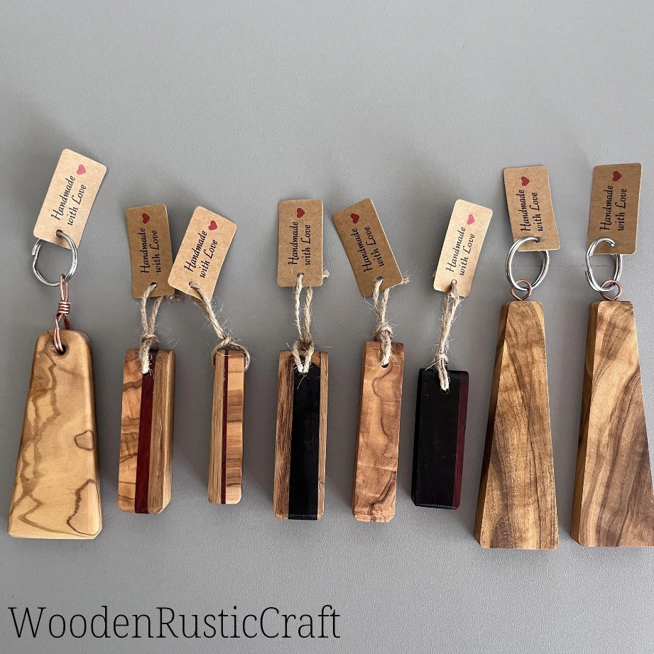Handmade Mixed Exotic Wood Keyring – Pick Your Style