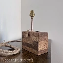 Solid Oak Block Desk Lamp Base — Rustic Country Style