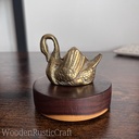 Brass Swan Figurine on Australian Mulga Wood | Handmade