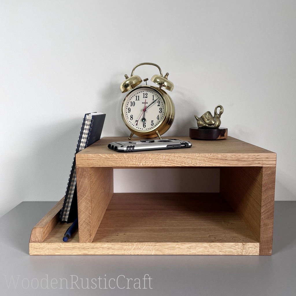 Handmade Solid Oak Floating Nightstand | Wall Mounted