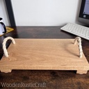 Handmade English Oak Serving Board with Rope Handles