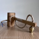 Handmade Rustic Oak Wall Sconce | Jute & Brass