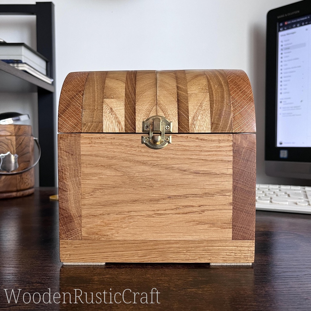 Handmade Solid Oak Memory Chest | Rustic Keepsake Box
