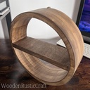 Round Oak & Paulownia Wall Shelf | Handmade Rustic Décor