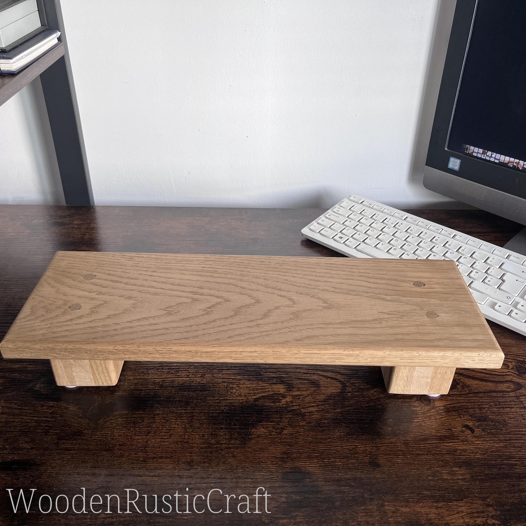 Solid Oak Kitchen Display Stand | Rustic Wooden Riser