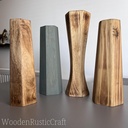 Set of 4 Handmade Wooden Vases for Dried Flowers