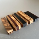 Handmade Wooden Keyring Set of 5 | Oak, Ebony & Olive