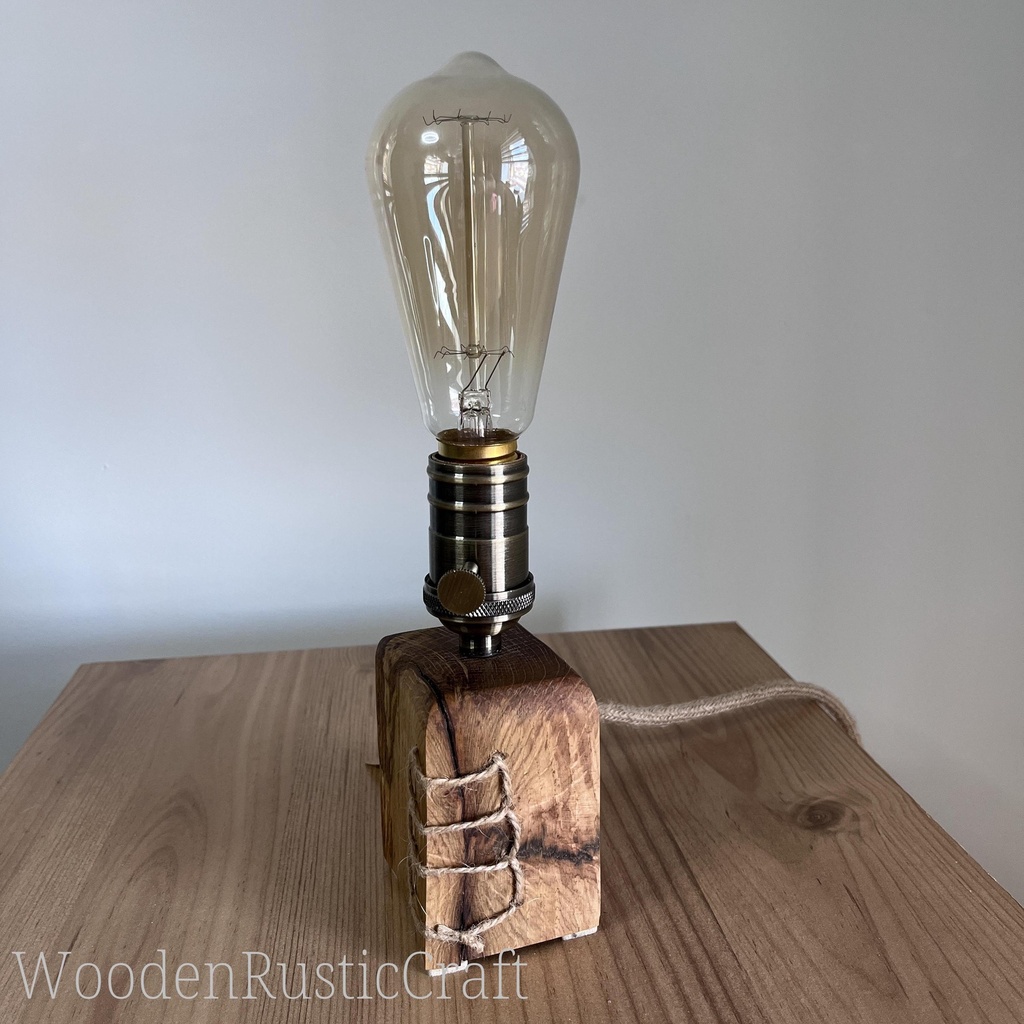Spalted Turkish Oak Table Lamp | Handmade in UK