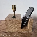 Oak Lamp with Phone & Business Card Holder