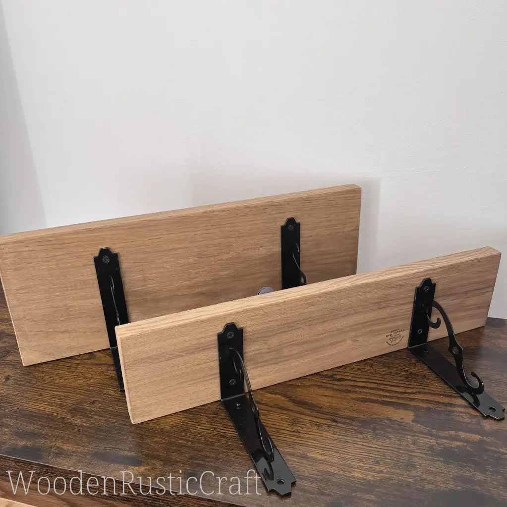 Set of 2 Handmade Oak Wall Shelves